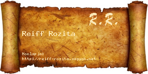 Reiff Rozita névjegykártya